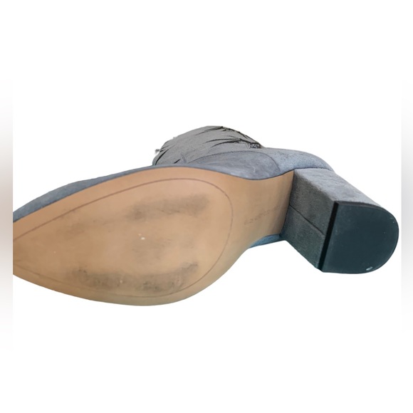 Avec Les Filles Nikita Mid Calf Gray Suede Women’s Boot Gunmetal Glitter Size 7 - Picture 6 of 11